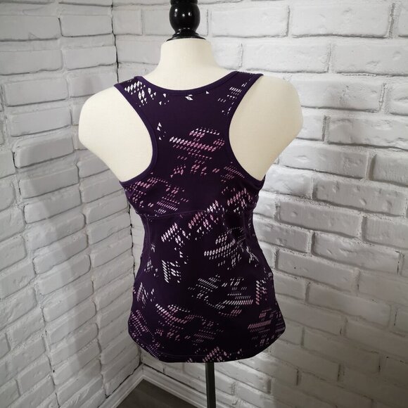Tek Gear Ladies Size Large Racer Back Purple Pink White Pattern Athletic Top - Picture 2 of 6